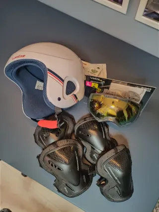 ESTRENAR lote Casco niño + gafas esquí/snowboard L