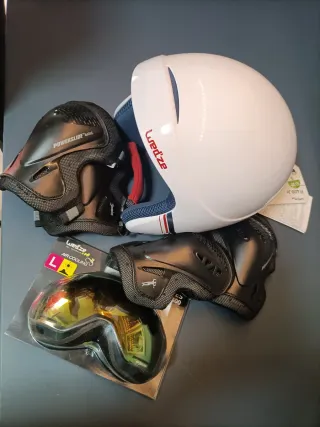 ESTRENAR lote Casco niño + gafas esquí/snowboard L