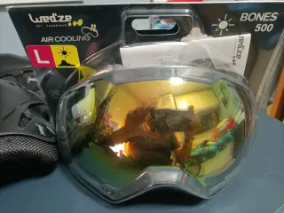 ESTRENAR lote Casco niño + gafas esquí/snowboard L