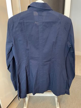 Camisa blusa entallada azul Massimo Dutti