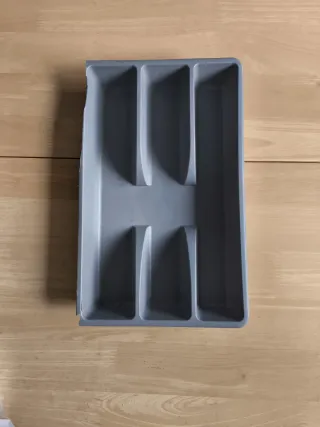 Organizador de cubiertos gris plástico