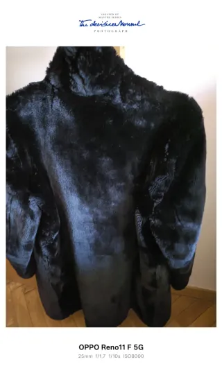 Abrigo Mouton Negro Talla L