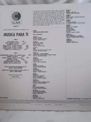 Vinilo MÚSICA PARA TI ¡¡¡OPORTUNIDAD!!!