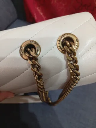 Bolso YSL Blanco Cadena Dorada