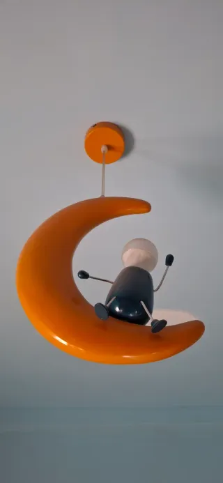Lámpara infantil luna naranja y amarilla