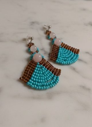 Orecchini Artigianali Quarzo Rosa Boho Chic