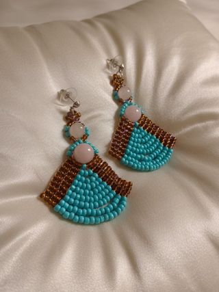 Orecchini Artigianali Quarzo Rosa Boho Chic