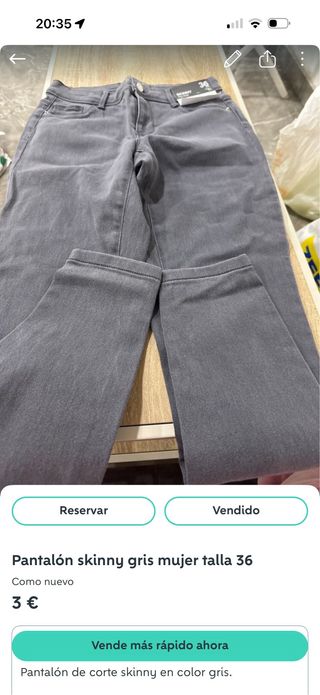 Pantalón skinny gris mujer talla 36