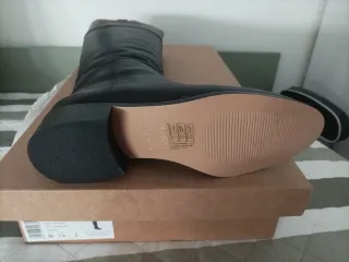 Botas piel bicolor negras/burdeos nuevas