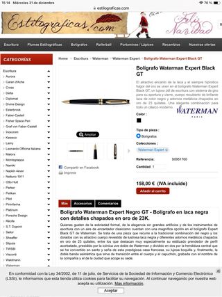 BOLIGRAFO WATERMAN, EXPERT. SIN USAR.