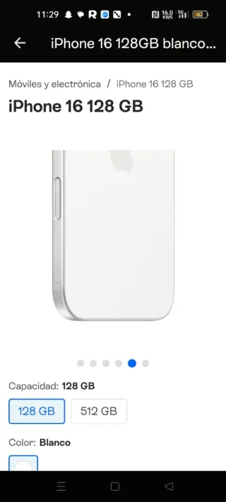 iPhone 16 128GB Blanco