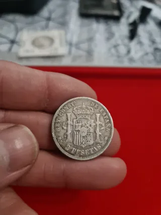 Moneda Plata 2 Pesetas Alfonso XII 1884