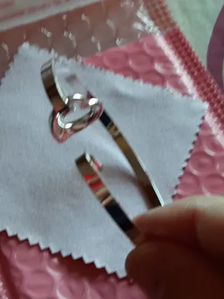 Pulsera esclava corazón plata