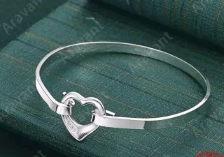 Pulsera esclava corazón plata