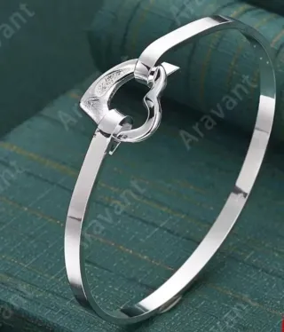 Pulsera esclava corazón plata