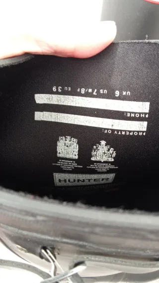 Botas Hunter Negras Talla 39