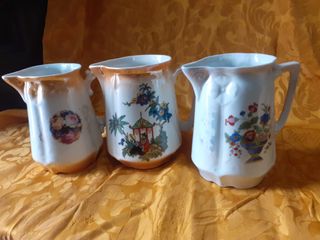 3 Jarras Antiguas de Loza Sevillana