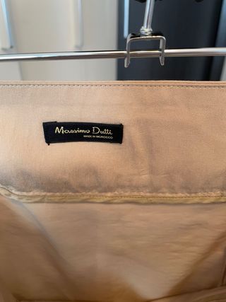 Falda midi beige Massimo Dutti