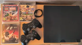 PlayStation 3 (PS3) Slim 320GB + 2 Mandos + 3 jueg