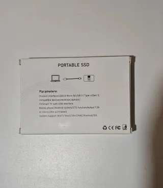 SSD Portatile 2TB Hard Disk Esterno USB 3.1 Type-C