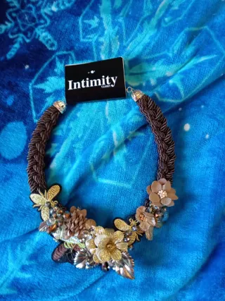 Collana Intimity floreale marrone e oro