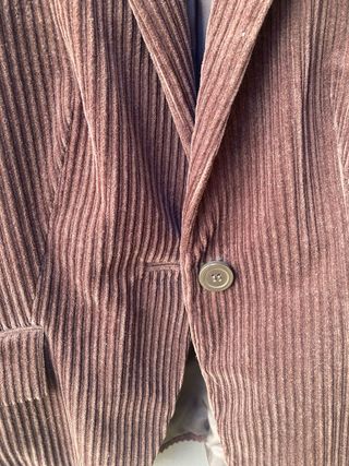 Americana Zara Basic Pana Marrón Talla S