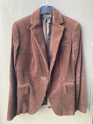 Americana Zara Basic Pana Marrón Talla S