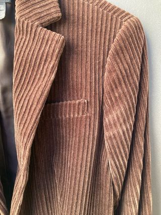 Americana Zara Basic Pana Marrón Talla S