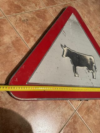 Señal Peligro Paso Animales Domésticos Años 80