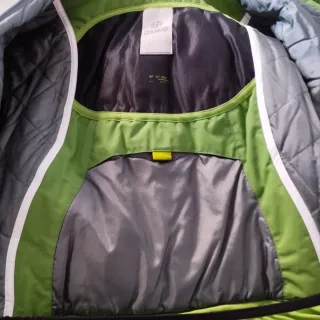 Completo sci Colmar verde con pantaloni e guanti