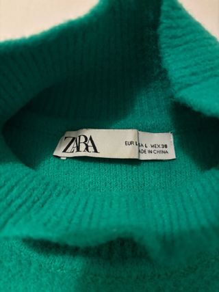 Jersey Zara cuello alto verde