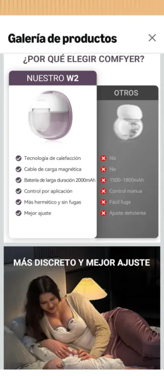 Sacaleches Eléctrico Comfyer W2 Manos Libres