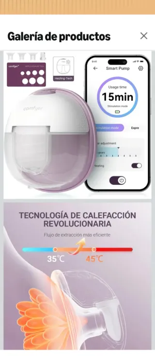 Sacaleches Eléctrico Comfyer W2 Manos Libres