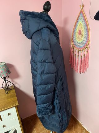 Abrigo largo mujer azul marino