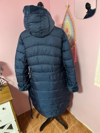 Abrigo largo mujer azul marino