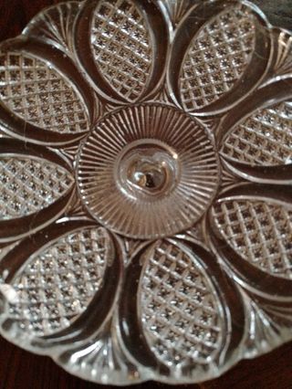 Alzatina vintage vetro intagliato