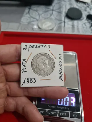 Moneda 2 Pesetas Alfonso XII 1883