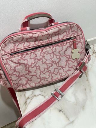 Bolso Pañalera Tous Rosa Estampado