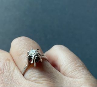 Sortija oro blanco 18kt con brillante