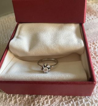 Sortija oro blanco 18kt con brillante