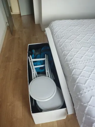 Banco almacenaje blanco