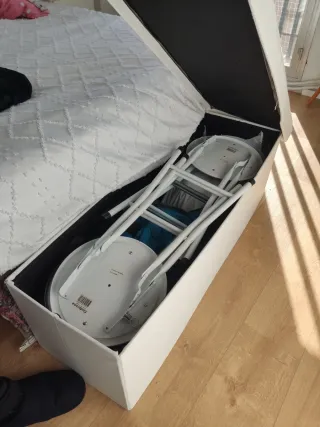 Banco almacenaje blanco