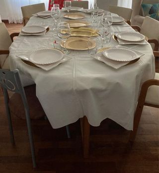 Mesa redonda extensible madera maciza