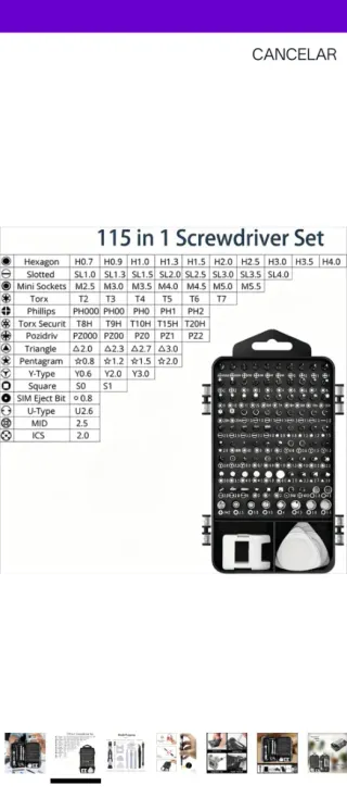 Kit 122 en 1 Destornilladores Magnéticos