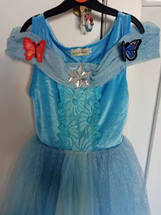 Disfraz Princesa Azul Mariposas Talla 6-8 años