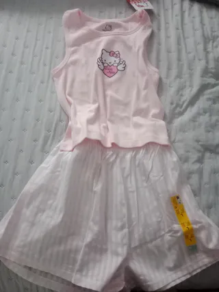 Pijama Hello Kitty Verano Niña Rosa