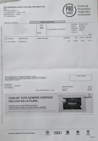 Carcasa filtro aceite + intercambiador 2.0 TDI