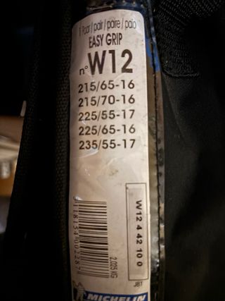 Cadenas nieve Michelin Easy Grip W12. Nuevas