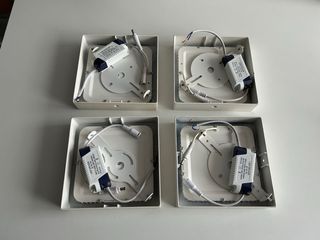 4 Luminarias LED Cuadradas Superficie