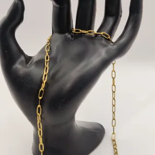 Collana catena in acciaio dorato NUOVA